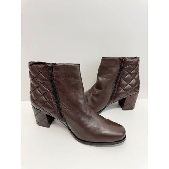 Seychelles Boots Size 9 Brown Leather Block Heel Ankle Booties - Picture 5 of 11